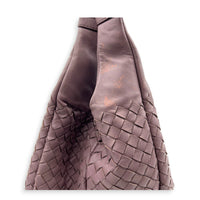 Campana Shoulder Bag Purple in Intrecciato Leather, Ruthenium hardware