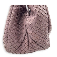 Campana Shoulder Bag Purple in Intrecciato Leather, Ruthenium hardware