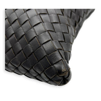Intrecciato Crossbody Bag Brown in Intrecciato Leather, Silver hardware