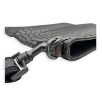 Intrecciato Crossbody Bag Brown in Intrecciato Leather, Silver hardware