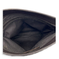 Intrecciato Crossbody Bag Brown in Intrecciato Leather, Silver hardware
