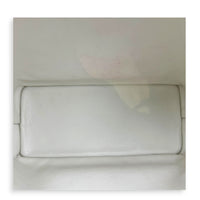 Anjou Mini White Tote Bag in Coated Canvas, Silver hardware