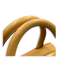 CC Boston Beige Top Handle Bag in Caviar Leather, Gold hardware