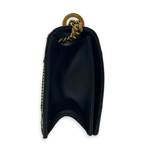Diorama Shoulder Bag Black in Calfskin, Gold hardware