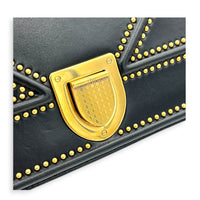 Diorama Shoulder Bag Black in Calfskin, Gold hardware