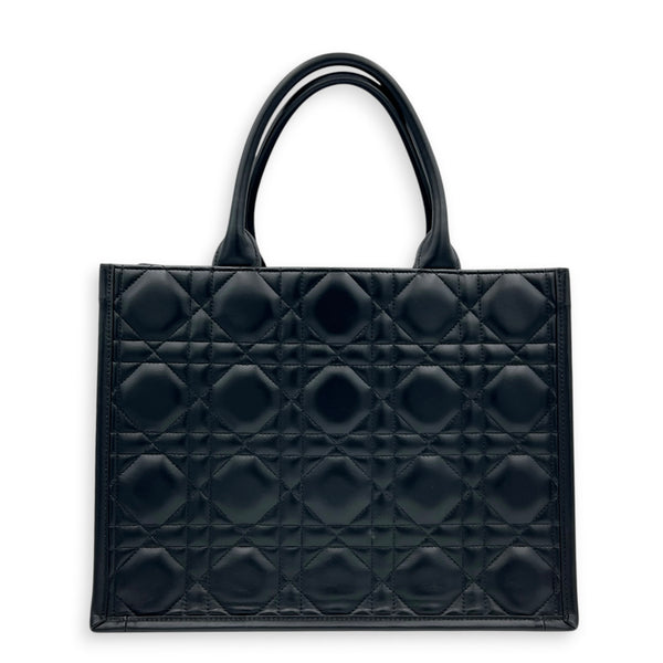 Book Tote Tote Bag Medium Black in Calfskin, Gold hardware