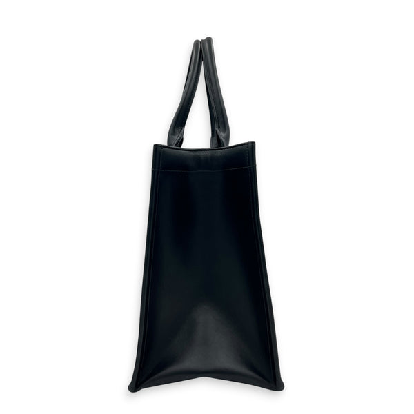 Book Tote Tote Bag Medium Black in Calfskin, Gold hardware