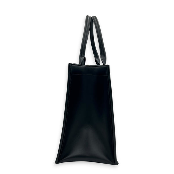 Book Tote Tote Bag Medium Black in Calfskin, Gold hardware