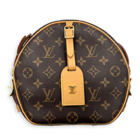 Boite Chapeau Souple Shoulder Bag MM Brown in Monogram Coated Canvas, Gold hardware