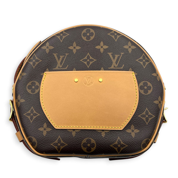 Boite Chapeau Souple Shoulder Bag MM Brown in Monogram Coated Canvas, Gold hardware