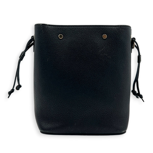 LockMe Bucket Bag Nano  Black in Taurillon Leather, Silver hardware