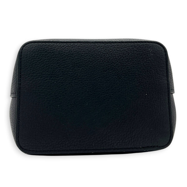 LockMe Bucket Bag Nano  Black in Taurillon Leather, Silver hardware