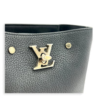 LockMe Bucket Bag Nano  Black in Taurillon Leather, Silver hardware