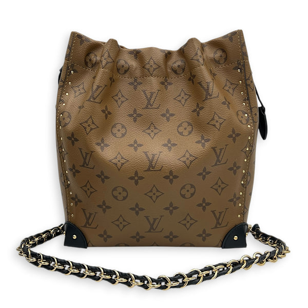 Noe Trunk Shoulder Bag PM Brown in Monogram Coated Canvas, Gold hardware