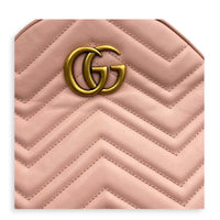 GG Marmont Backpack Pink in Calfskin, Gold hardware