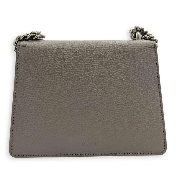 Dionysus Grey Shoulder Bag in Calfskin, Silver hardware