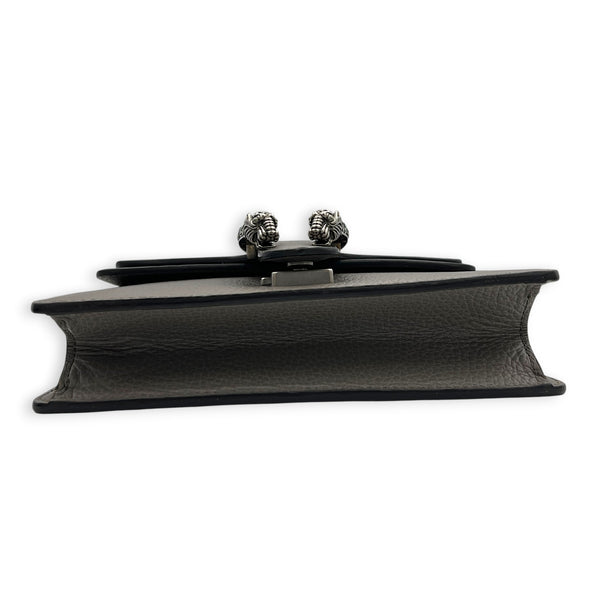 Dionysus Grey Shoulder Bag in Calfskin, Silver hardware