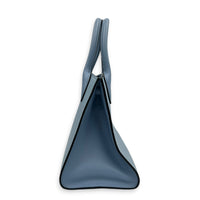 Monochrome Top Handle Bag Blue in Saffiano Leather, Gold hardware