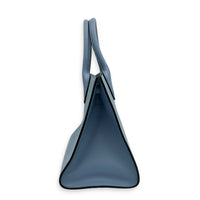 Monochrome Top Handle Bag Blue in Saffiano Leather, Gold hardware