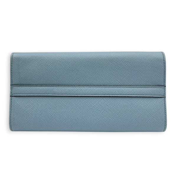 Monochrome Top Handle Bag Blue in Saffiano Leather, Gold hardware