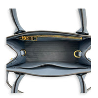 Monochrome Top Handle Bag Blue in Saffiano Leather, Gold hardware