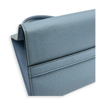 Monochrome Top Handle Bag Blue in Saffiano Leather, Gold hardware