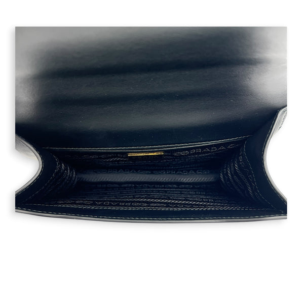 Saffiano Chain Bicolor Shoulder Bag in Saffiano Leather, Gold hardware