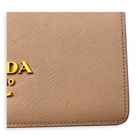 Saffiano Chain Bicolor Shoulder Bag in Saffiano Leather, Gold hardware