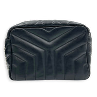 LouLou Camera Bag Small Noir in Lambskin, Silver hardware