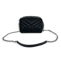 LouLou Camera Bag Small Noir in Lambskin, Silver hardware