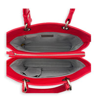 CC Tote Bag Red in Caviar Leather, Silver hardware