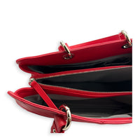 CC Tote Bag Red in Caviar Leather, Silver hardware