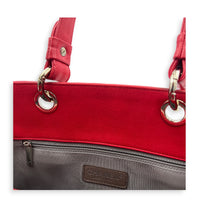 CC Tote Bag Red in Caviar Leather, Silver hardware