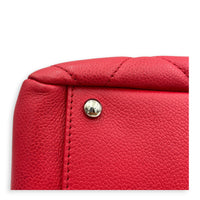 CC Tote Bag Red in Caviar Leather, Silver hardware