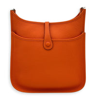 Evelyne III 29 Orange Crossbody Bag in Clemence, Palladium hardware