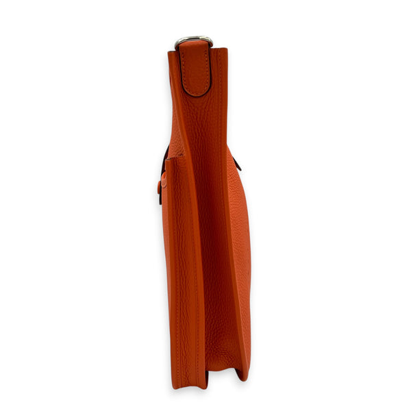 Evelyne III 29 Orange Crossbody Bag in Clemence, Palladium hardware