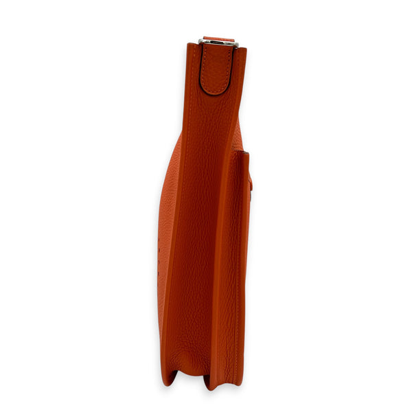 Evelyne III 29 Orange Crossbody Bag in Clemence, Palladium hardware