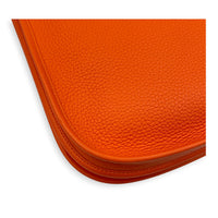 Evelyne III 29 Orange Crossbody Bag in Clemence, Palladium hardware