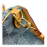 Speedy Bandouliere Top Handle Bag 40 Bleu Denim in Denim, Gold hardware