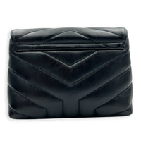 Loulou Toy Black Shoulder Bag in Calfskin, Gold hardware