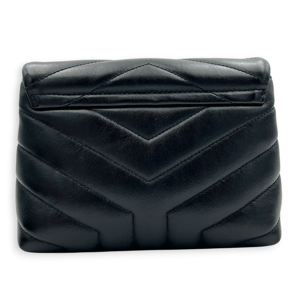 Loulou Toy Black Shoulder Bag in Calfskin, Gold hardware