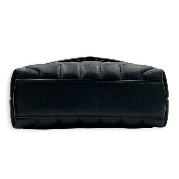Loulou Toy Black Shoulder Bag in Calfskin, Gold hardware