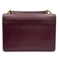 Sunset Shoulder Bag Small Bordeaux in Calfskin, Gold hardware