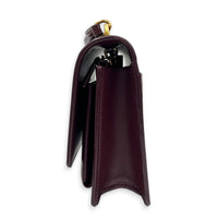 Sunset Shoulder Bag Small Bordeaux in Calfskin, Gold hardware