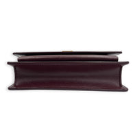 Sunset Shoulder Bag Small Bordeaux in Calfskin, Gold hardware