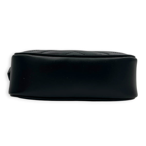 GG Marmont Crossbody Bag Mini Black in Calfskin, Antique Brass hardware