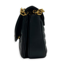New Wave Shoulder Bag MM Black in Calfskin, Gold hardware