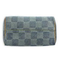 Speedy Top Handle Bag 40 Damier Giant Denim in Denim, Gold hardware