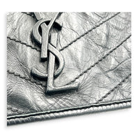Niki Shoulder Bag Medium Black in Distressed Leather, Gunmetal hardware