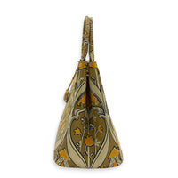 Galleria Floral Yellow Tote Bag in Saffiano Leather, Gold hardware